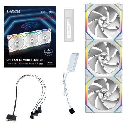 Lian Li UNI FAN REVERSE SL WIRELESS 3x120mm Beyaz Kasa Fanı (G99.12RSL1W3W.00)