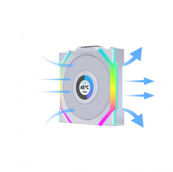 Lian Li UNI FAN SL WIRELESS LCD 1x120mm Beyaz Kasa Fanı (G99.12SLLCD1W1W.00)